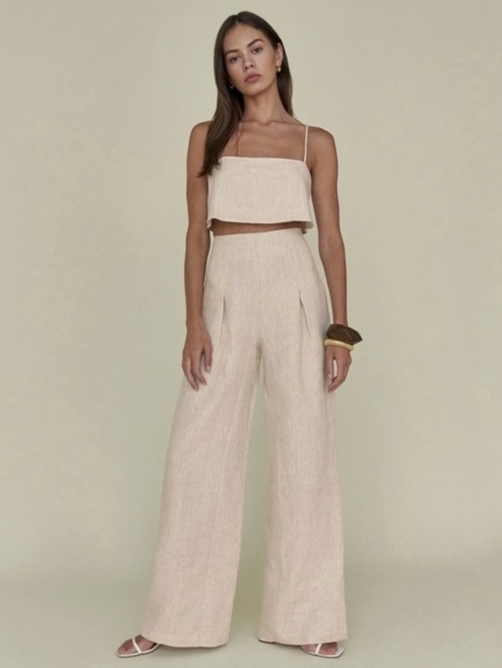 Reformation Pants - NWT Reformation Linen Trousers Oatmeal Size 6